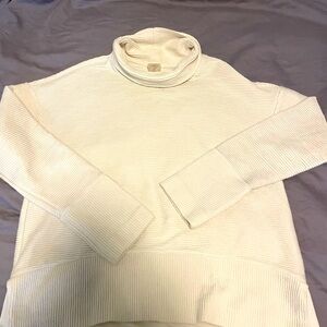 calia herringbone off white  funnel neck woman’s sweatshirt